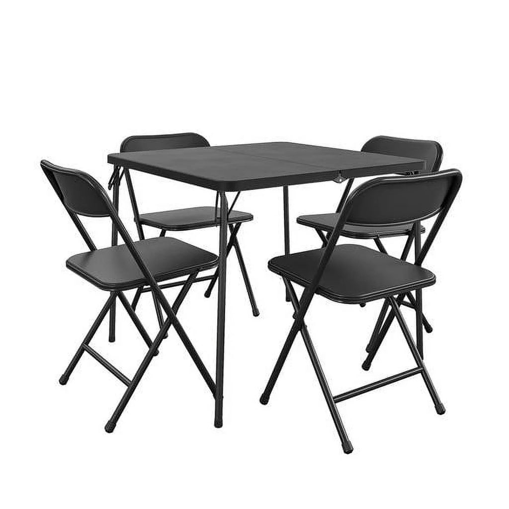 5-Piece Resin Folding Table and Chair Dining Set E267397