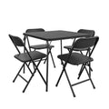 5-Piece Resin Folding Table and Chair Dining Set E267397