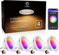 6 Inch 13W Smart Recessed Lights RGBWW Can Lights S6932