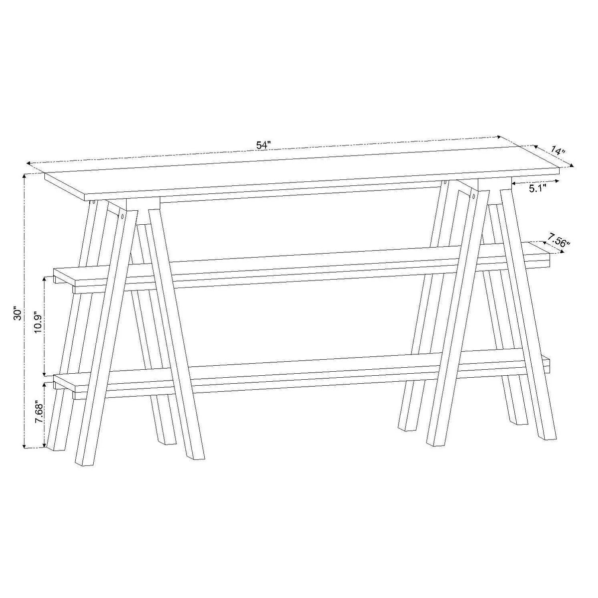 Natural Wooden Horizontal Bookshelf H2548