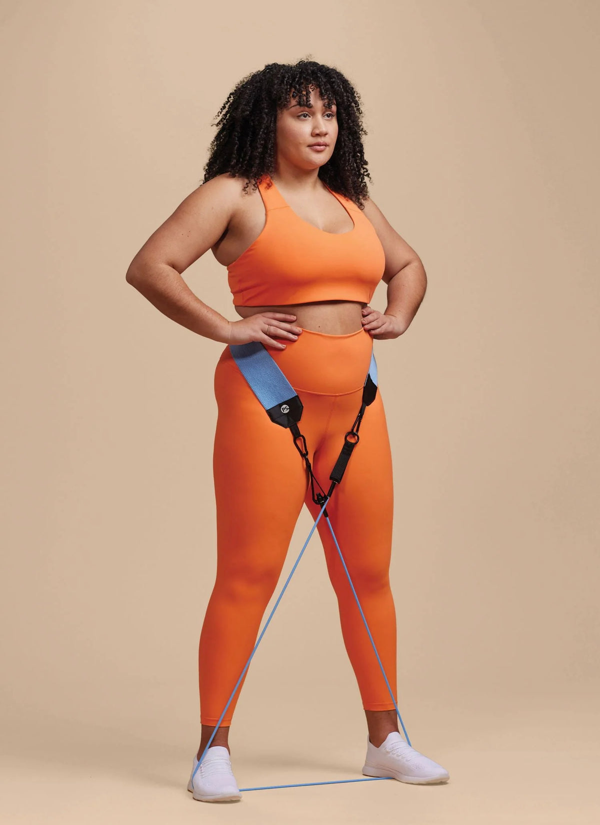 Resistance Tube Kit with Fabric Squat Belt, Blue/Purple U2565