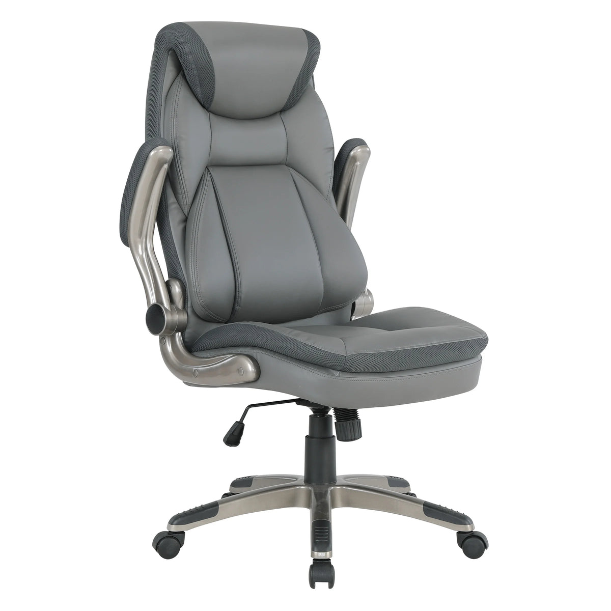 Charcoal Bonded Leather Chair with Nylon Base C2791