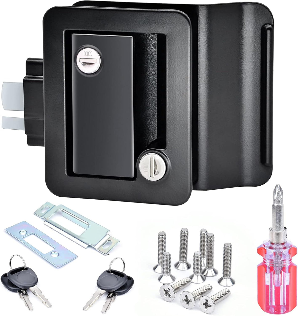 RV Entry Door Lock with Paddle Deadbolt Pack of 2 M76411
