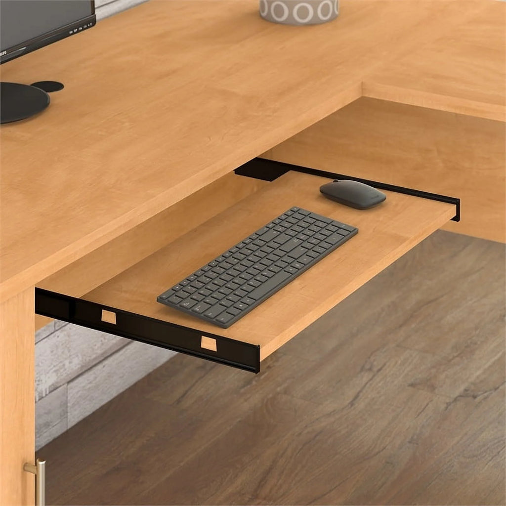 60" Transitional Wood L Shaped Desk with Hutch B68916
