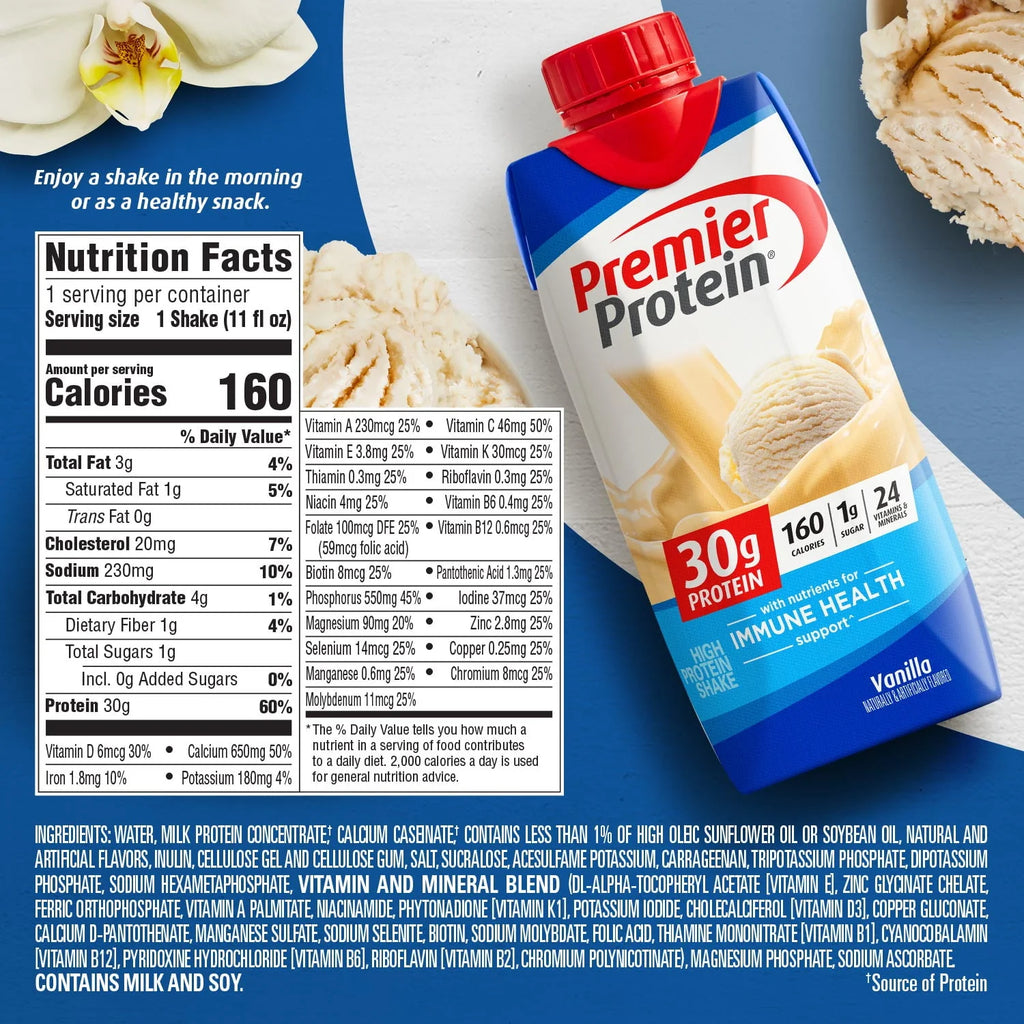 Caf茅 Latte 30g Protein Shake 11 fl oz 12 Ct Q37707